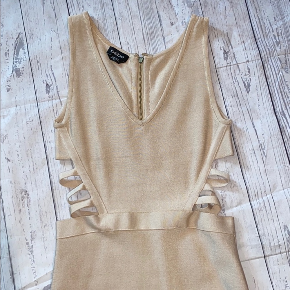 Bebe nude cut out bandage dress size M - Picture 2 of 7